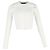 Langarm-Cropped-Top aus weißer Viskose mit Schnürung an den Schultern von Proenza Schouler