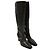 Botas altas western Ganni en cuero verde Verde oliva - vista 4