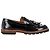 Manila Quasten-Loafers von Stuart Weitzman aus schwarzem Lackleder