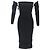 Autre Marque Abito midi nero in viscosa con dettagli a taglio e spalle scoperte Alexander McQueen - vista 3