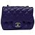 Timeless Borsa a spalla Chanel Mini Classic Square in pelle di agnello viola Porpora