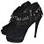 Botines Le Silla de piel de ciervo con pedrería negro