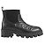 Gucci Charles Boots aus schwarzem Leder mit Chevron-Steppung