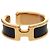 Orecchino in pelle blu navy Hermès Olympe GM D'oro