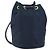 Céline Borsa a Spalla CELINE Circle in Nylon Pelle Blu Navy Oro Auth 156729 D'oro
