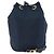 Céline Borsa a Spalla CELINE Circle in Nylon Pelle Blu Navy Oro Auth 156729 D'oro - vista 2