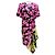 Abito midi in seta stampata multicolore rosa / nero di Dries Van Noten
