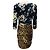 Abito mini in seta nera con stampa floreale multicolore e leopardata di Dolce & Gabbana Nero - vista 3