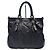 Prada Schwarze Nylon-Tote (Rinderlederbesatz)