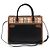 Burberry Vintage Check Black Leather Two Handle Title Small Marrone - vista 2