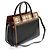 Burberry Vintage Check Black Leather Two Handle Title Small Marrone - vista 4