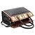 Burberry Vintage Check Black Leather Two Handle Title Small Marrone - vista 5