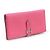 Hermès Rose Azalee Mizore Ziegenleder Silberfarbene Bi-Fold Geldbörse (Stempel) Pink - Ansicht 3