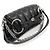 Gucci Kleine schwarze, gesteppte Nappa-Leder-Handtasche mit silberner Pferdebit-Kette - Ansicht 3