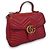 Gucci Borsa a Spalla GG Marmont Matelassé con Manico Superiore Rosso - vista 3