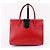 Prada Rote Leder-Tote mit goldenen Akzenten - Ansicht 9