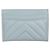 Chanel Tarjetero de chevron plateado azul cielo - vista 2
