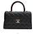 Chanel Coco Handle Medio Nero Caviar Lucertola Interno Champagne Oro Con Chip