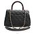 Chanel Coco Handle Medio Nero Caviar Lucertola Interno Champagne Oro Con Chip - vista 3