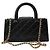 Borsa tote e crossbody in pelle nera trapuntata e stampata Tory Burch Nero - vista 3