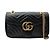 Gucci Borsa a tracolla matelassé nera Marmont GG dorata Nero