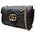 Gucci Borsa a tracolla matelassé nera Marmont GG dorata Nero - vista 2