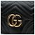 Gucci Borsa a tracolla matelassé nera Marmont GG dorata Nero - vista 6