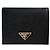Prada Cartera plegable de cuero Saffiano negro con logo triangular QHH - vista 2