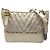 Chanel Borsa a Spalla Gabrielle Hobo in Tweed PVC Media con Catena Avorio Bianco