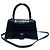 Balenciaga Crocodile Embossed Hourglass Small Top Black Tote Bag