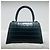 Balenciaga Crocodile Embossed Hourglass Small Top Black Tote Bag - vista 4