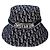 Dior Cappello bucket in ricamo obliquo blu navy