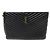 Saint Laurent Clutch porta documenti Monogram trapuntato nero con tracolla