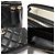 Vanity Chanel Schminktasche mit Obergriff aus schwarzem Lammleder und Kamelienblüte (eingebauter Chip) - Ansicht 6