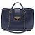 Chanel Navy Calfskin Quilted Metal Chain Tote Series) Blue
