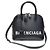 Balenciaga Piccola borsa in pelle nera con logo stampato Nero