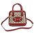 Gucci Borsa mini in pelle rossa con GG Supreme e morsetto Marrone