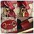 Gucci Borsa mini in pelle rossa con GG Supreme e morsetto Marrone - vista 7