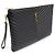 Saint Laurent Clutch porta documenti Monogram matelassé nero con tracolla - vista 3