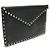 Valentino Pochette busta in vitello nero stampato con borchie dorate Rockstud - vista 3