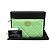 Chanel Pochette piccola in pelle di capra verde con logo in metallo dorato - vista 2