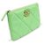 Chanel Pochette piccola in pelle di capra verde con logo in metallo dorato - vista 3