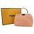 Fendi Bolsa crossbody mini em shearling rosa bebê Peekaboo - vista 9