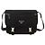 Prada Borsa a tracolla messaggero in Re-Nylon nera Nero