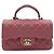 Chanel Borsa a tracolla mini nuova in pelle di agnello con manico superiore Rosa