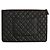 Chanel Clutch Grande in Pelle Trapuntata Nera Caviar Argento CC Serie Nero - vista 3