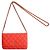 Chanel Mini borsa a tracolla in caviale rosso arancio con finiture argento Arancione