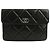 Chanel Schwarze Lammleder gepolsterte Clutch-Tasche mit silberner Hardware