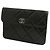 Chanel Schwarze Lammleder gepolsterte Clutch-Tasche mit silberner Hardware - Ansicht 2
