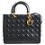 Dior Grande tote e borsa a spalla in pelle di agnello nero Cannage Lady Gold